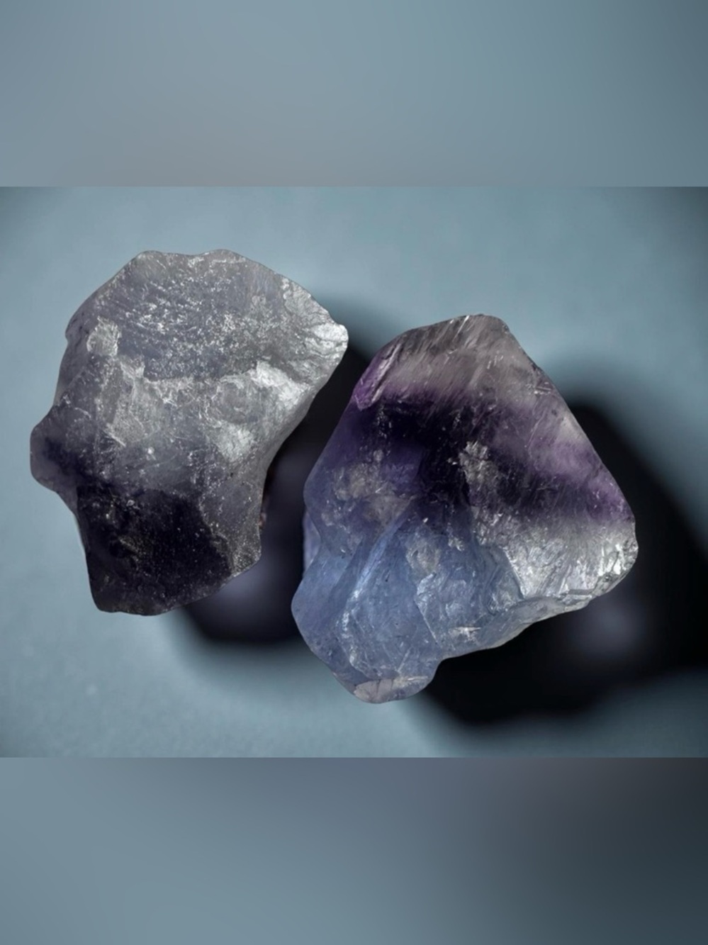 Amathyst Flourite Rate Crystals Set of 2 Healing Metaphysical & Jewelry Making